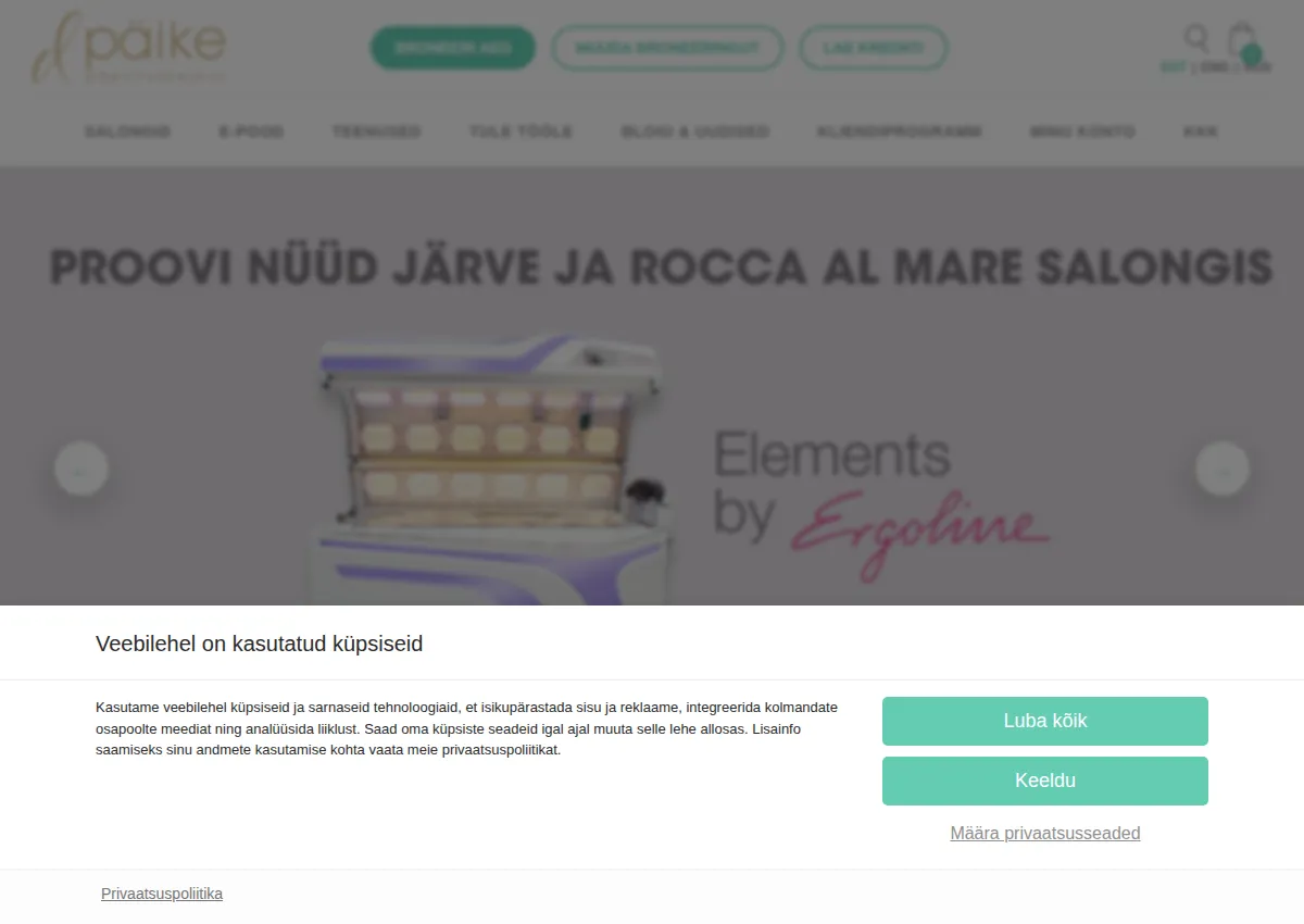 Store homepage