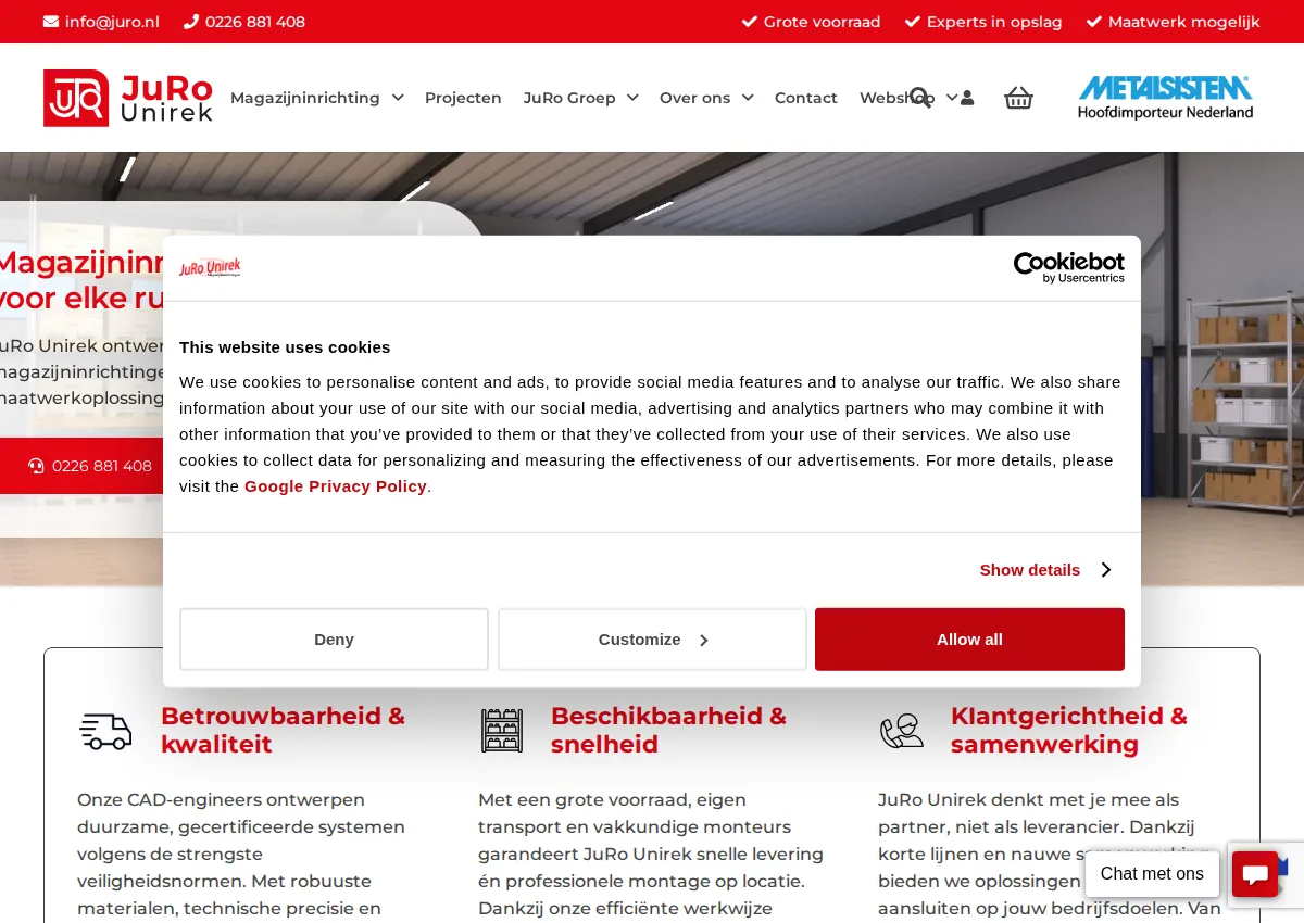 Store homepage