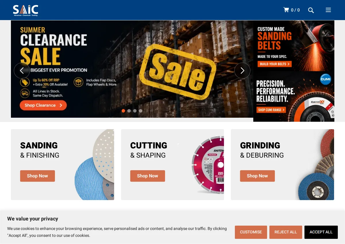 Store homepage