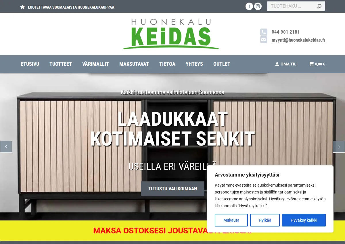 Store homepage