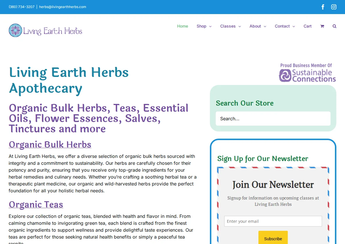 Store homepage
