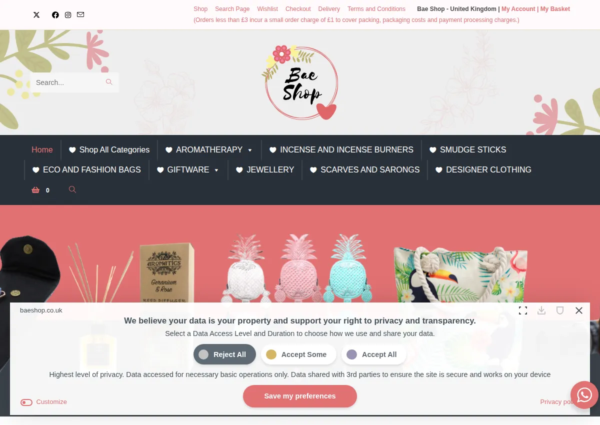 Store homepage