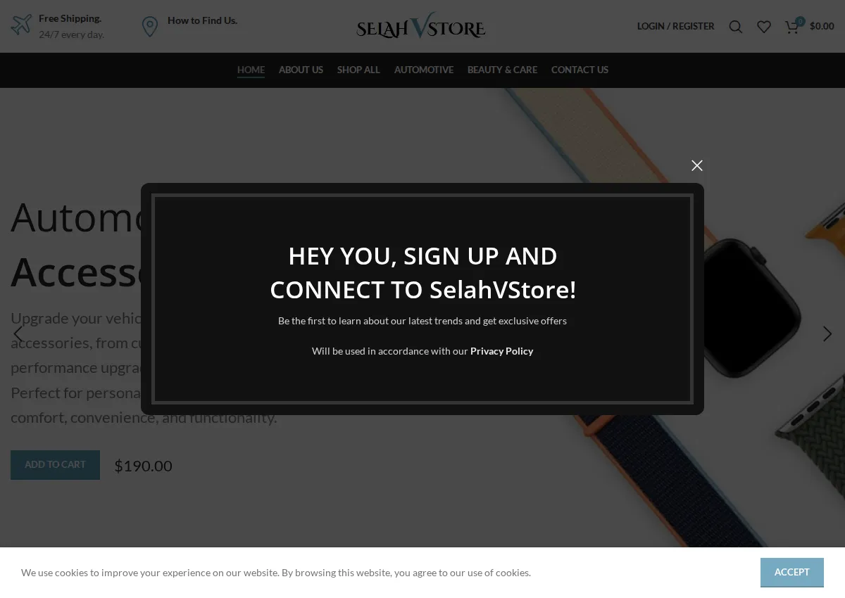 Store homepage