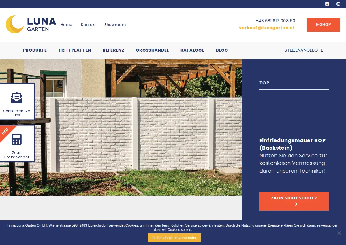 Store homepage