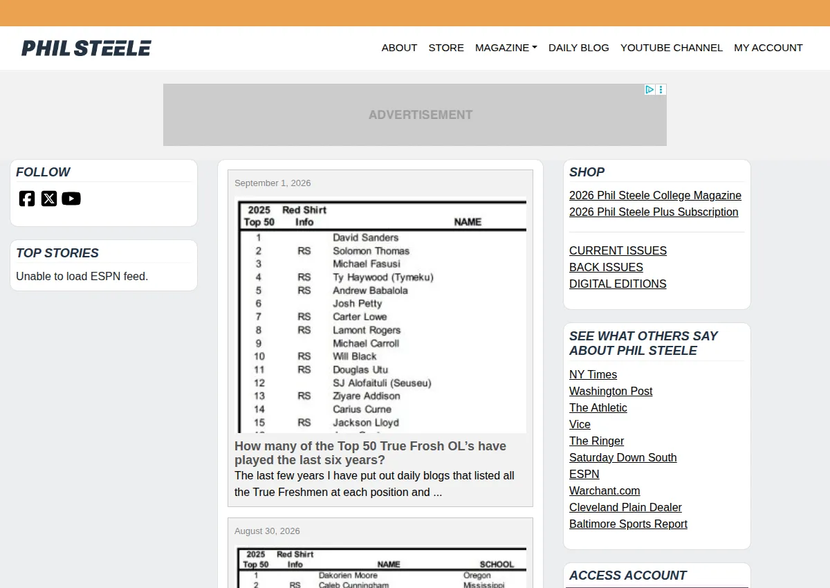 Store homepage