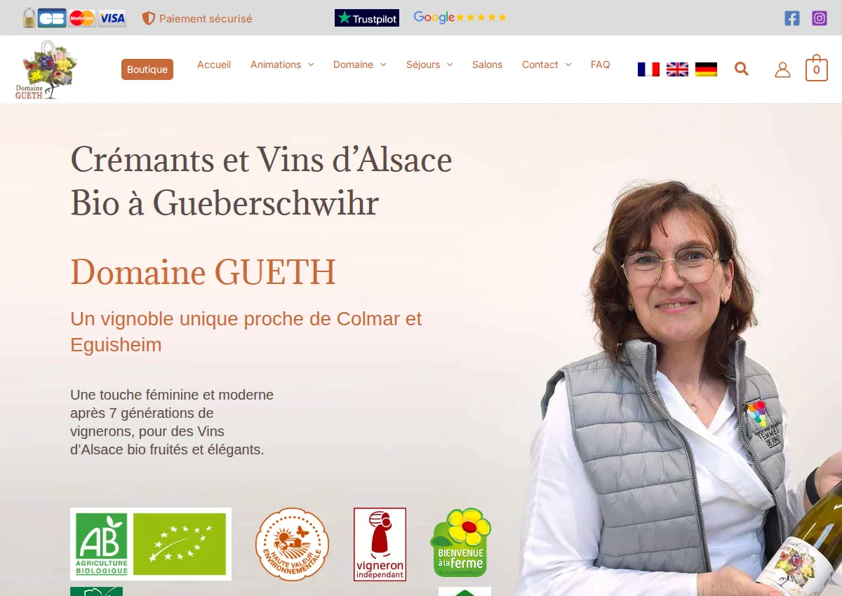 Store homepage
