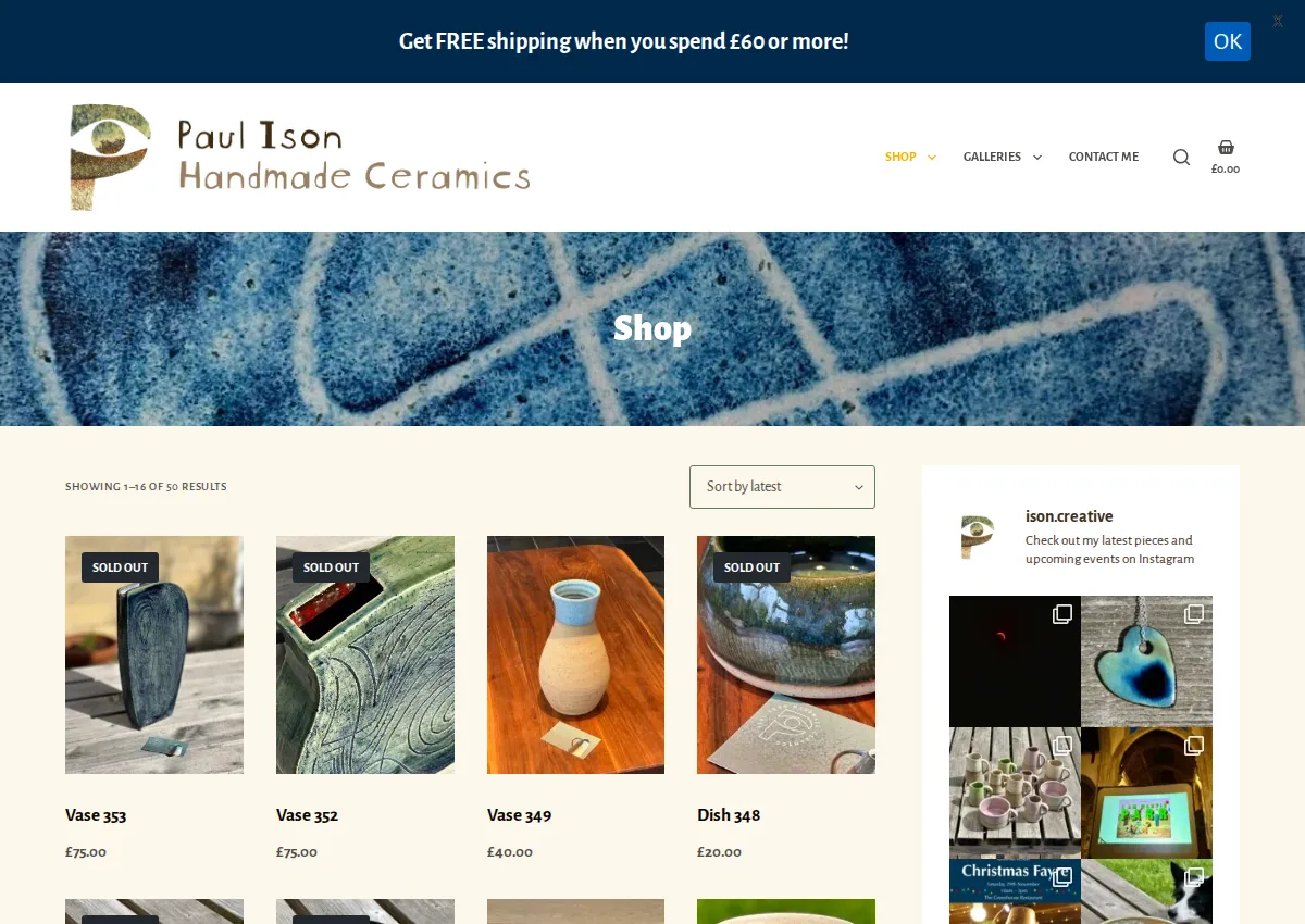 Store homepage