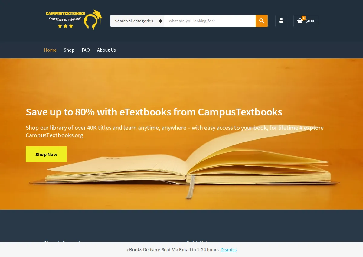 Store homepage