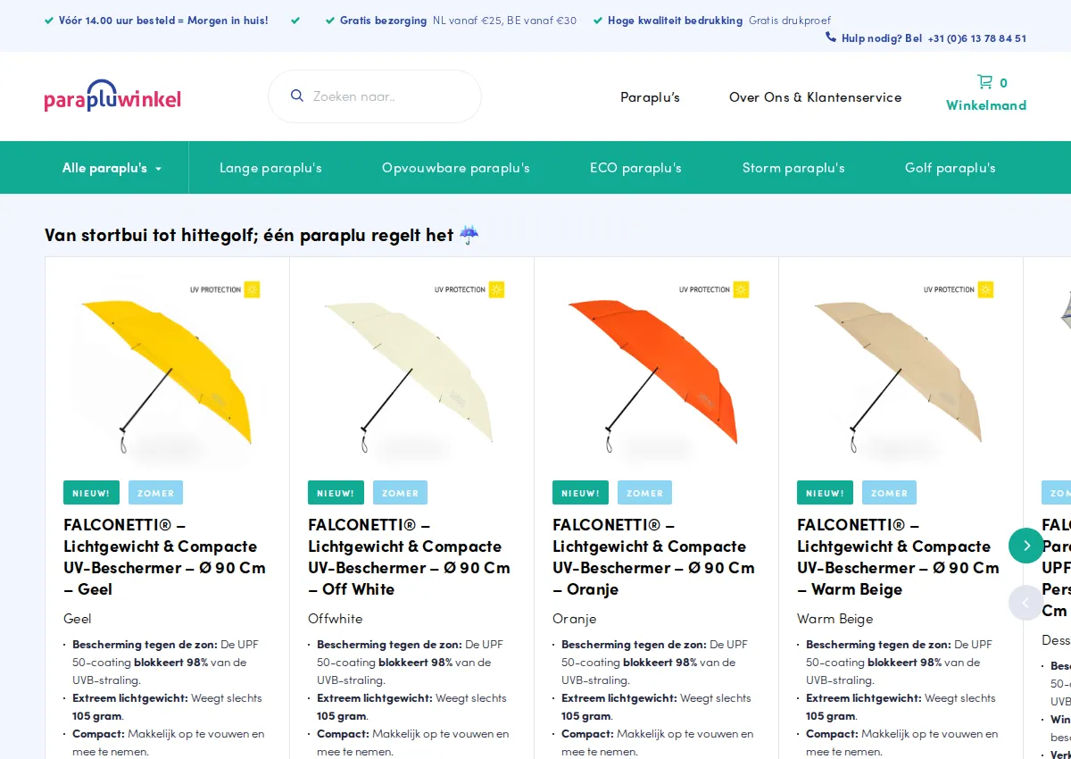 Store homepage