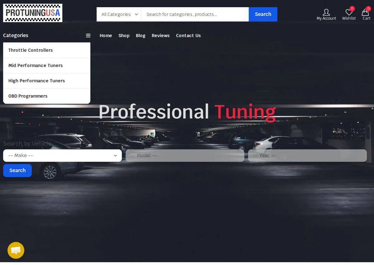 Store homepage