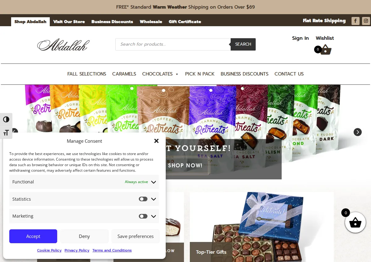 Store homepage