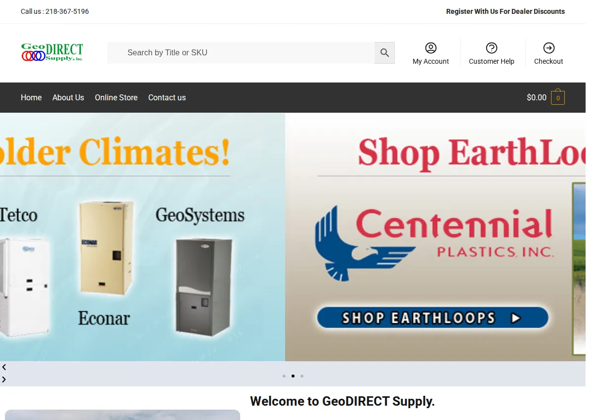 Store homepage