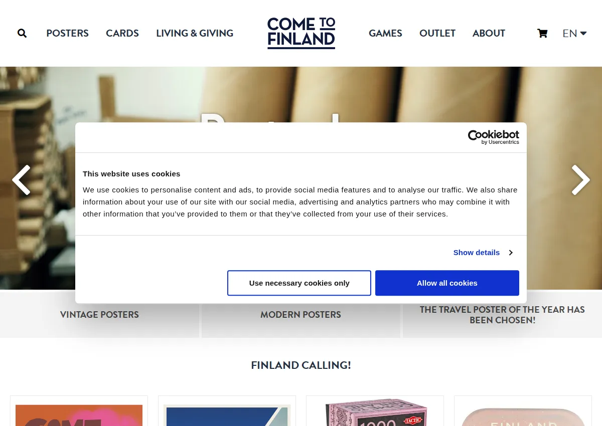 Store homepage