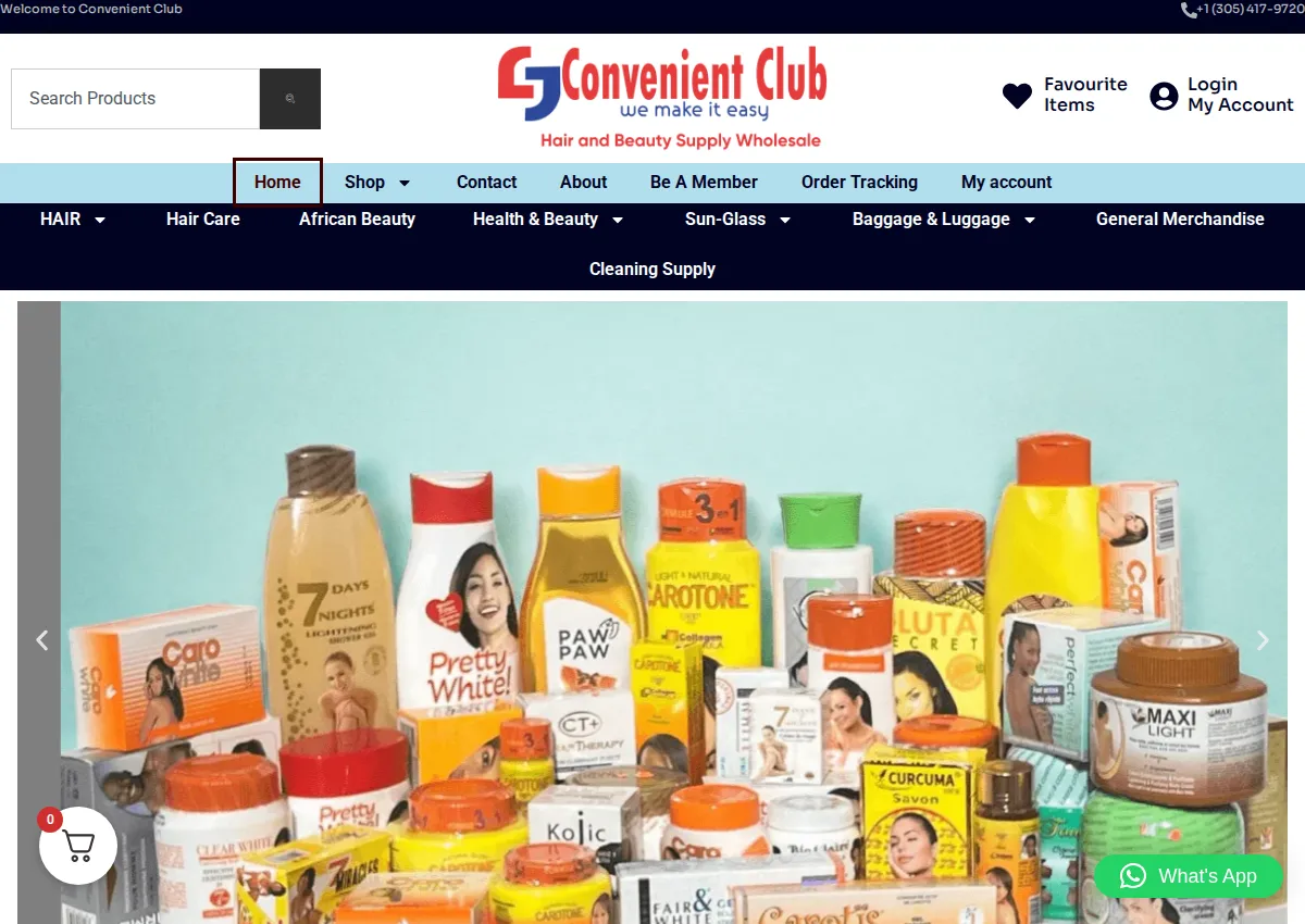 Store homepage