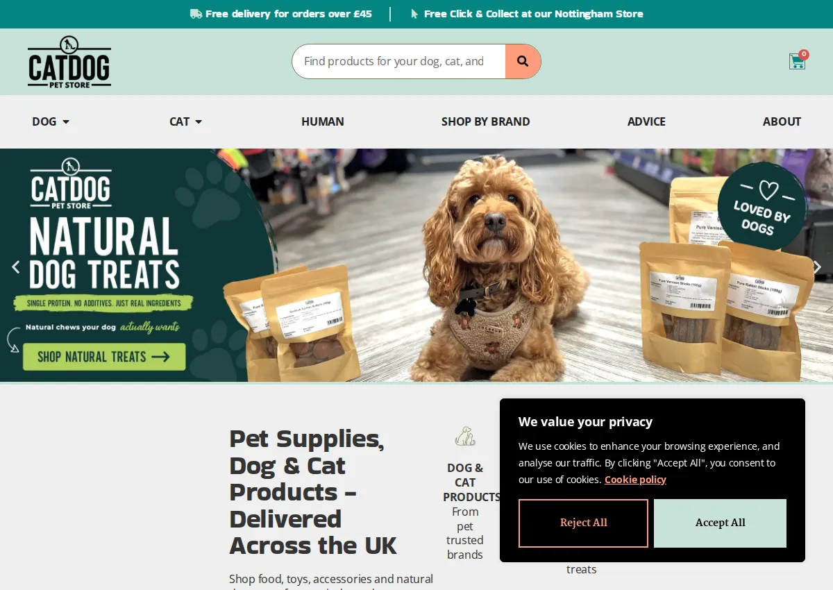 Store homepage