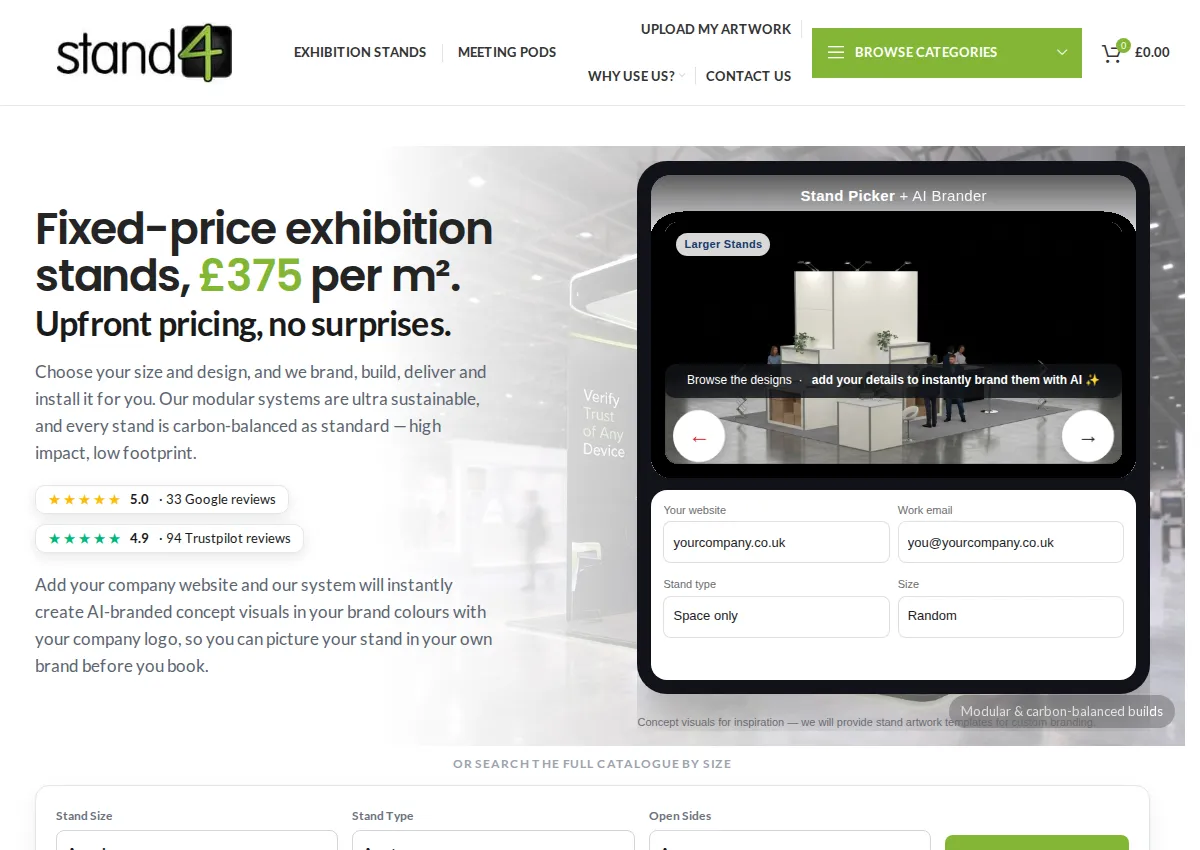 Store homepage
