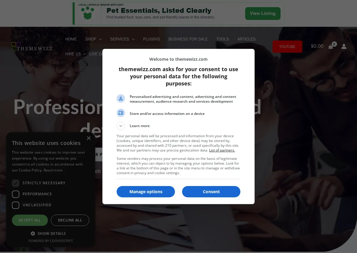 Store homepage