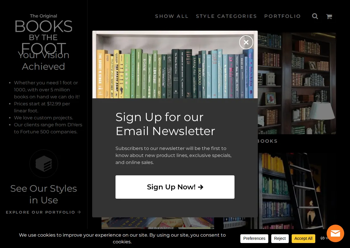 Store homepage
