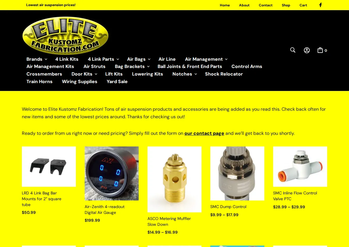 Store homepage