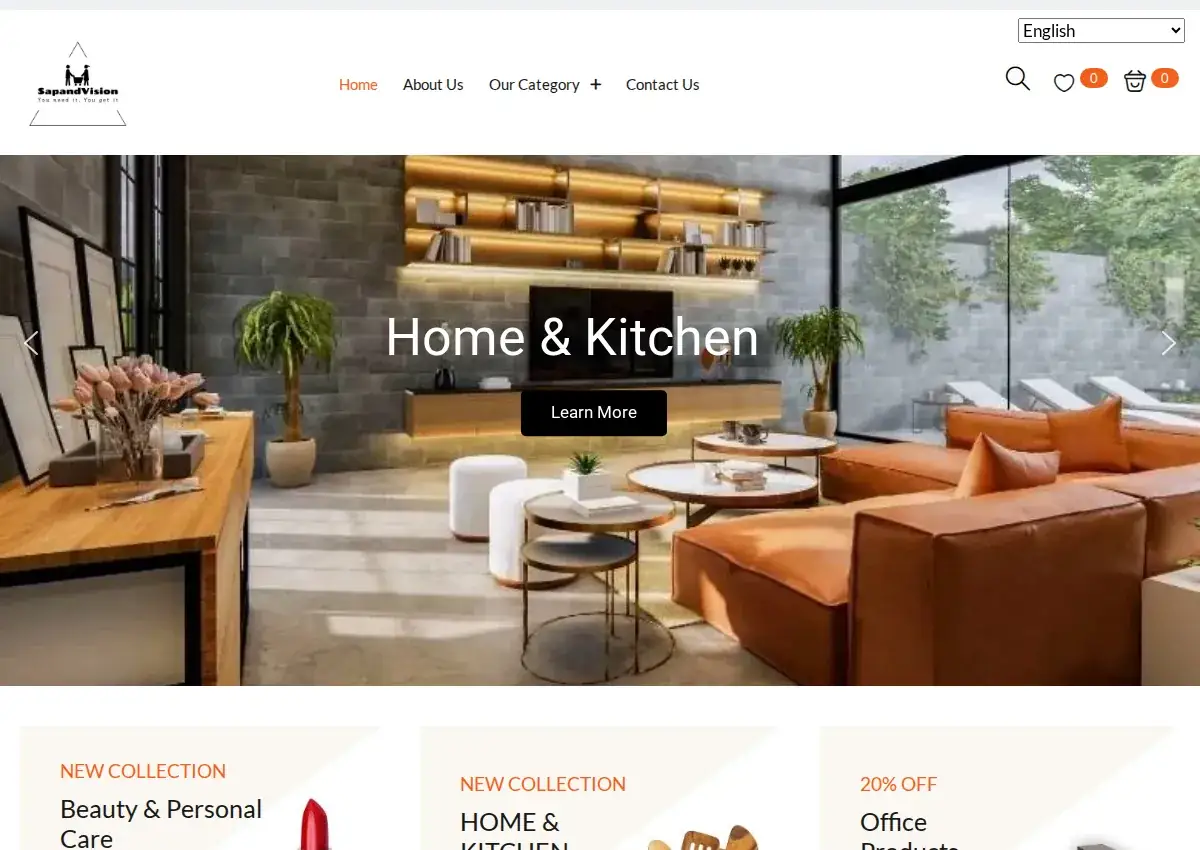 Store homepage