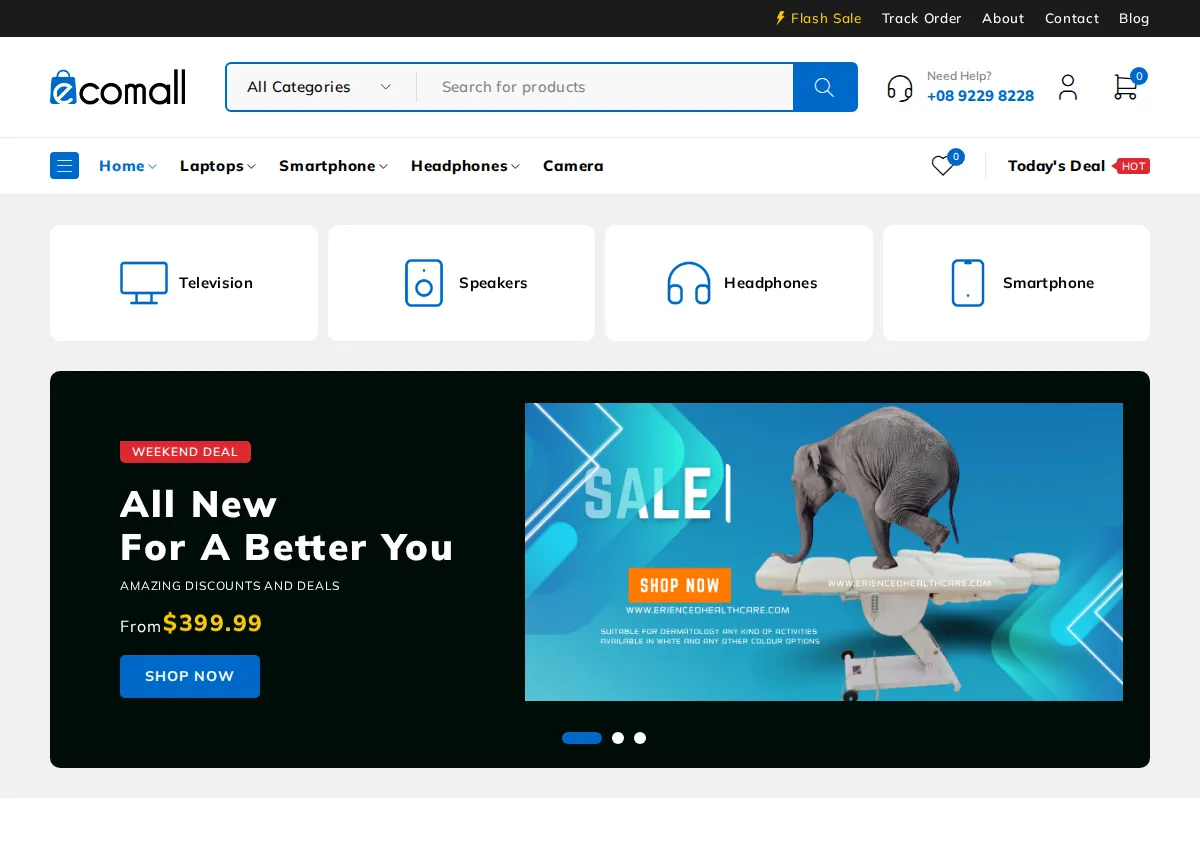 Store homepage