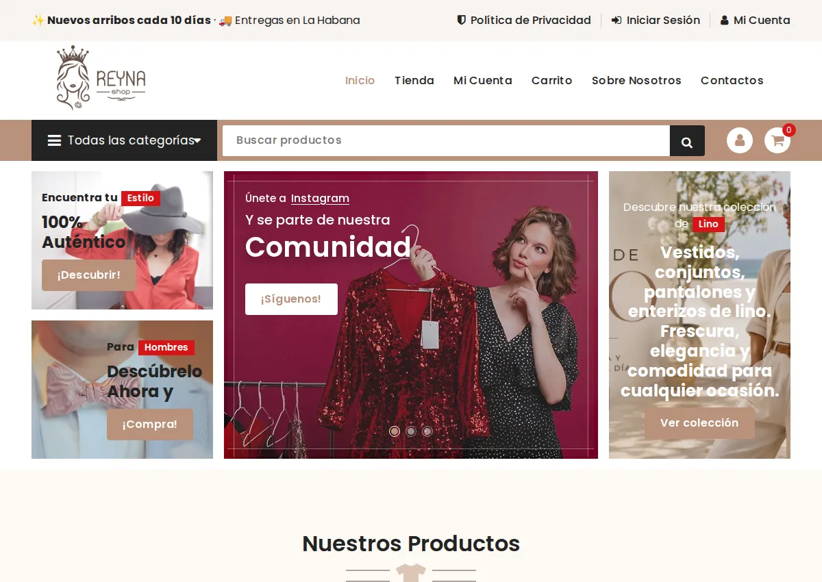 Store homepage