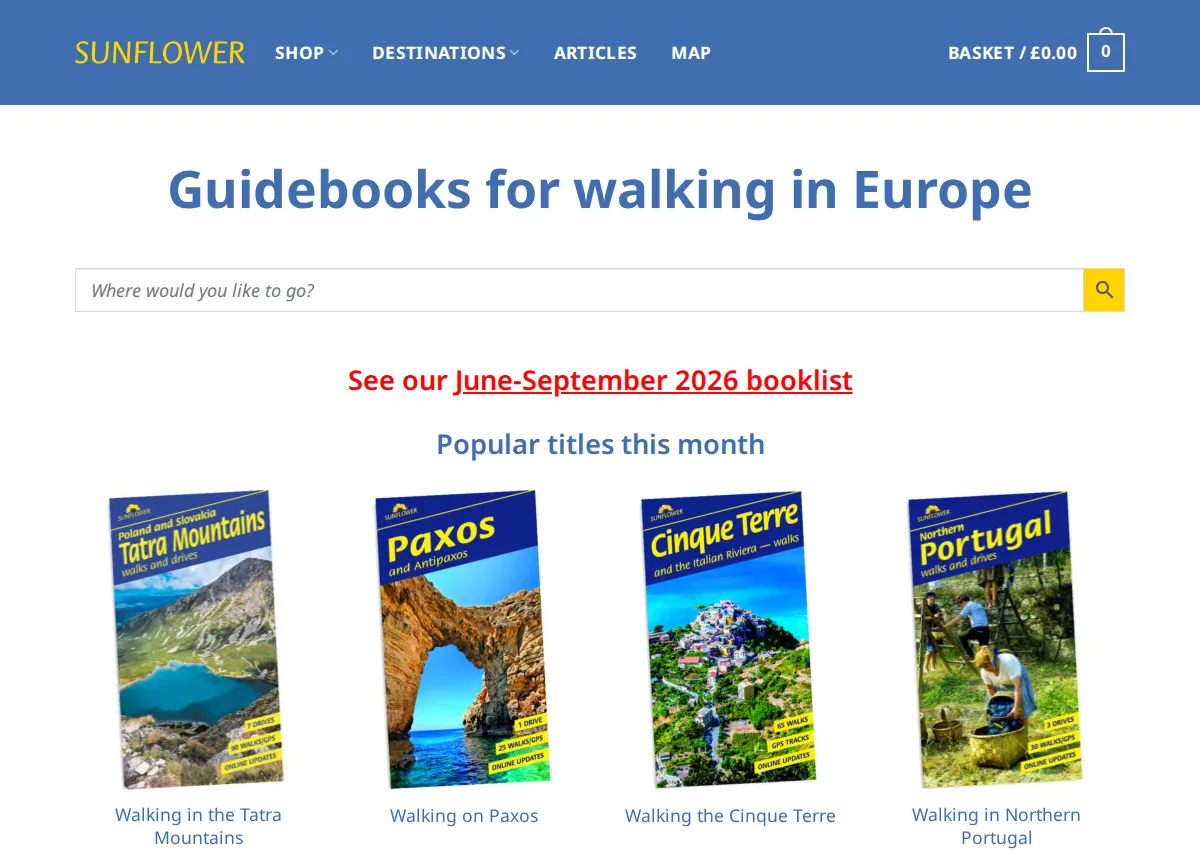 Store homepage