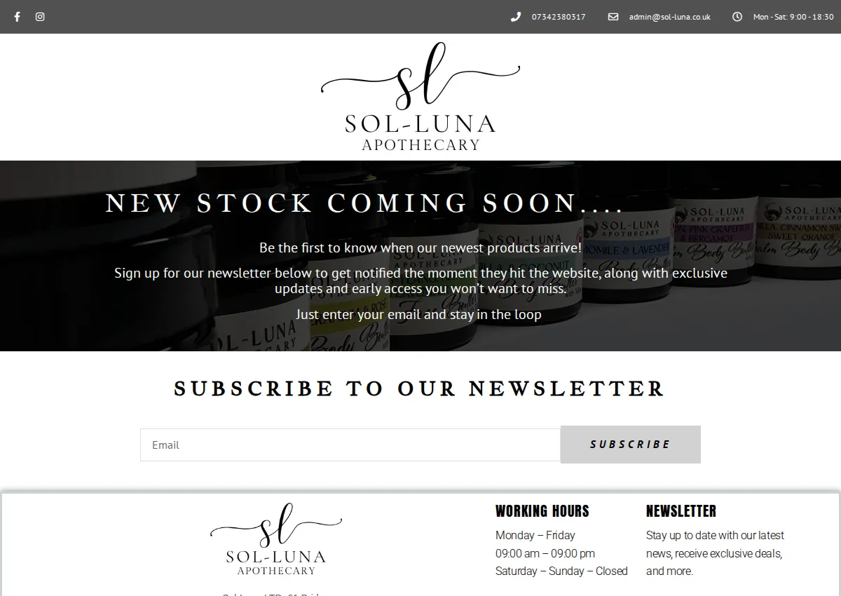 Store homepage