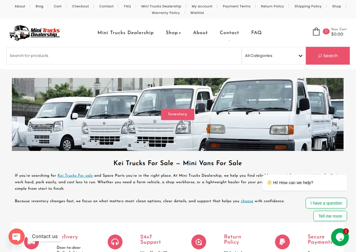 Store homepage