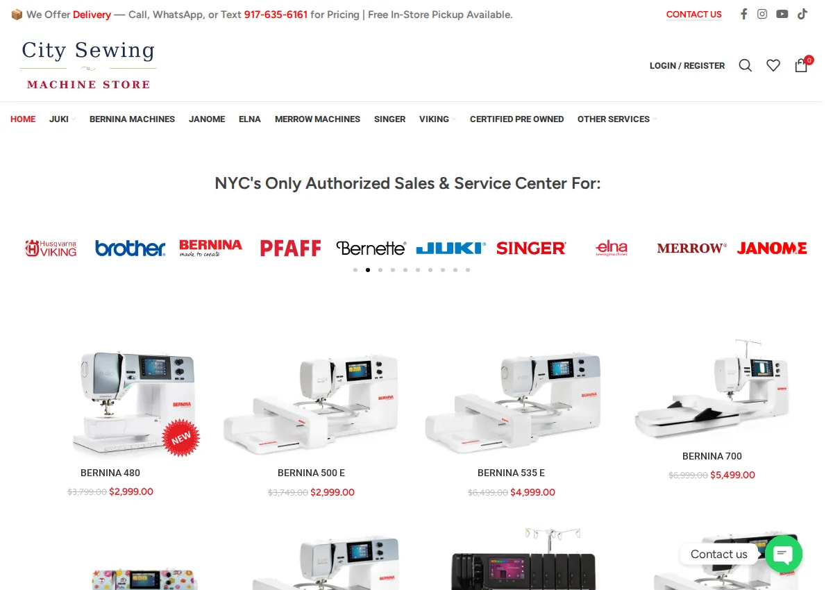 Store homepage