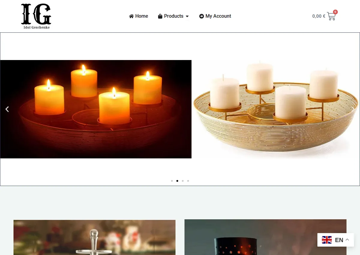 Store homepage