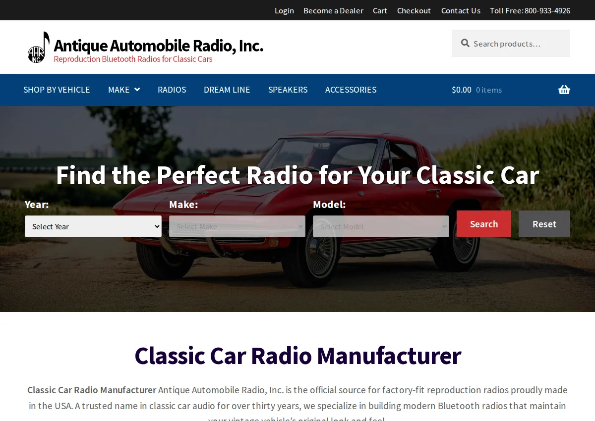 Store homepage