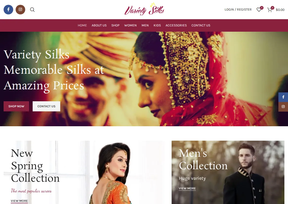 Store homepage