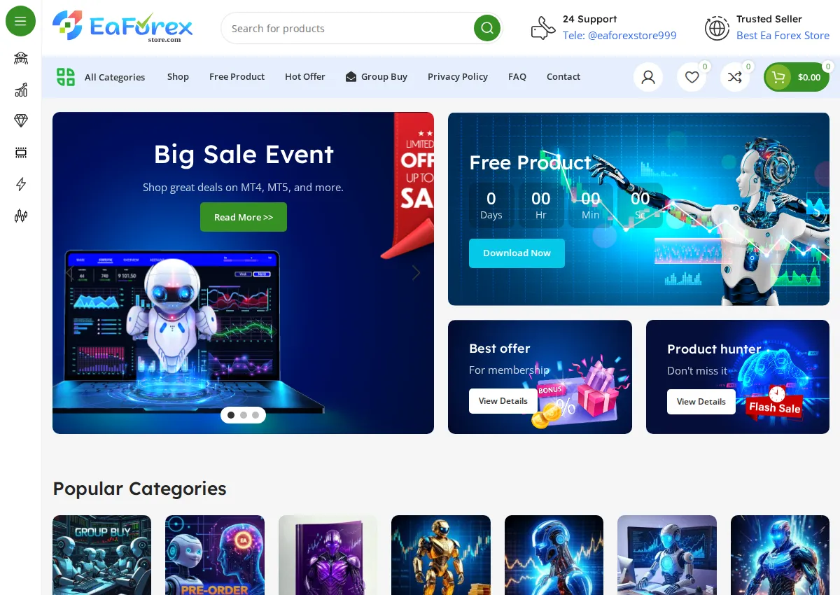 Store homepage