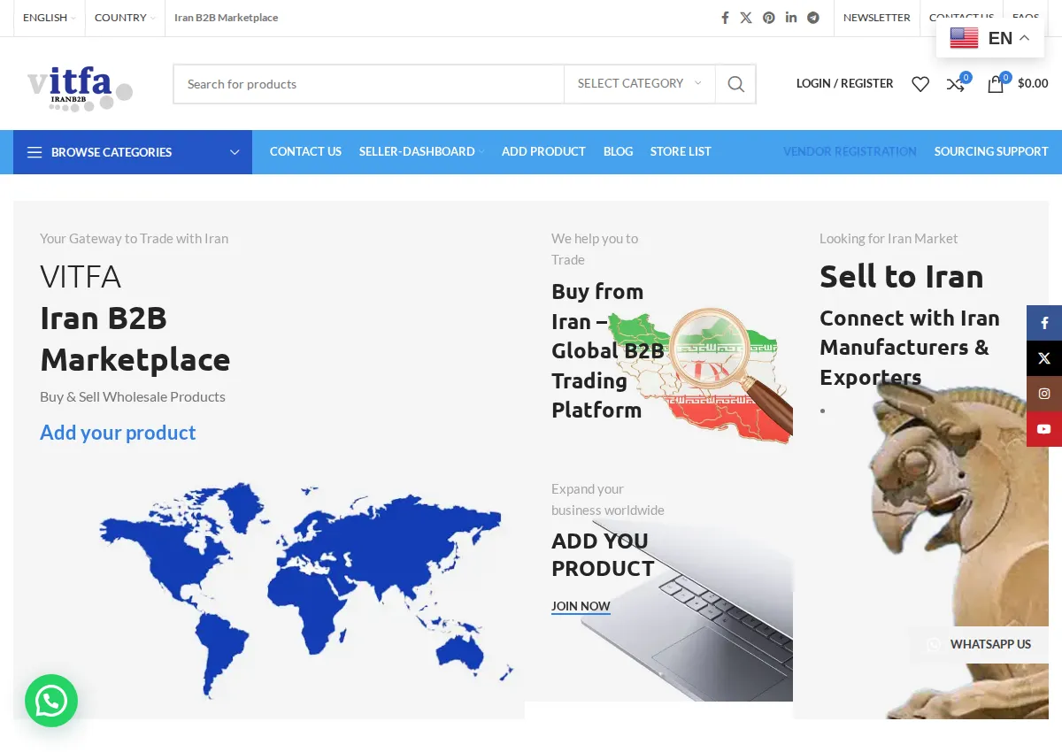 Store homepage