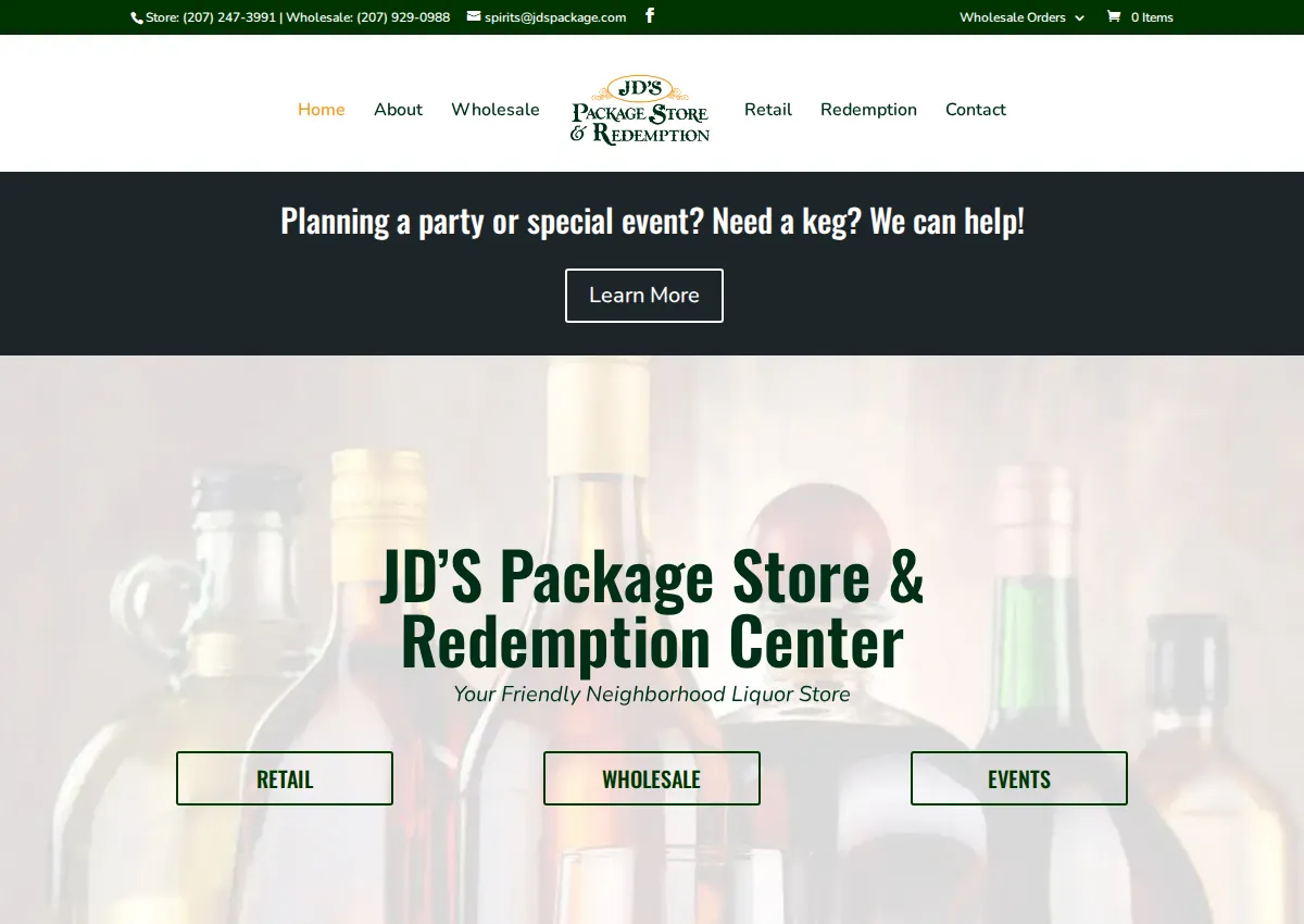 Store homepage