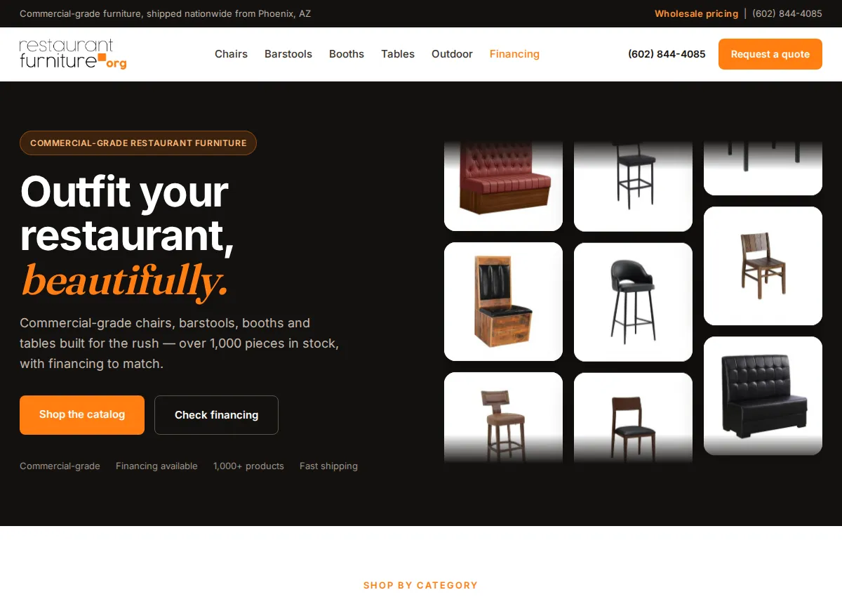 Store homepage