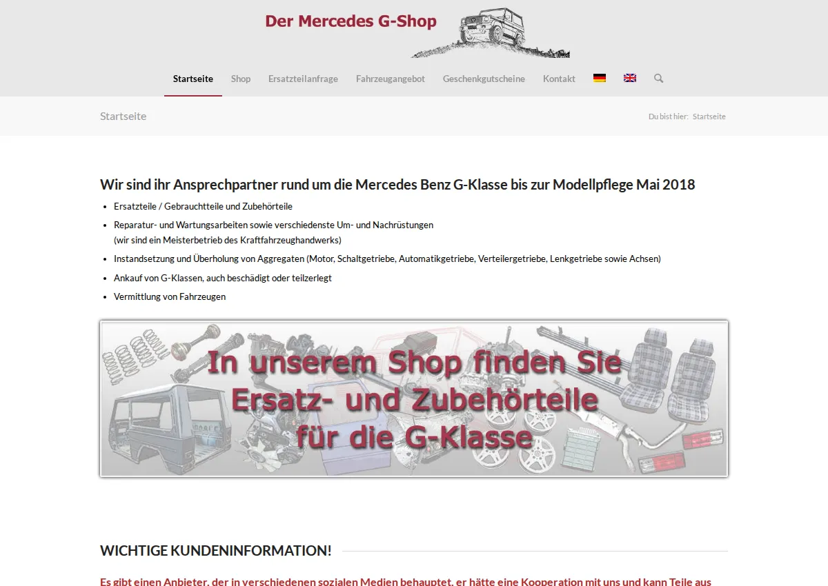 Store homepage