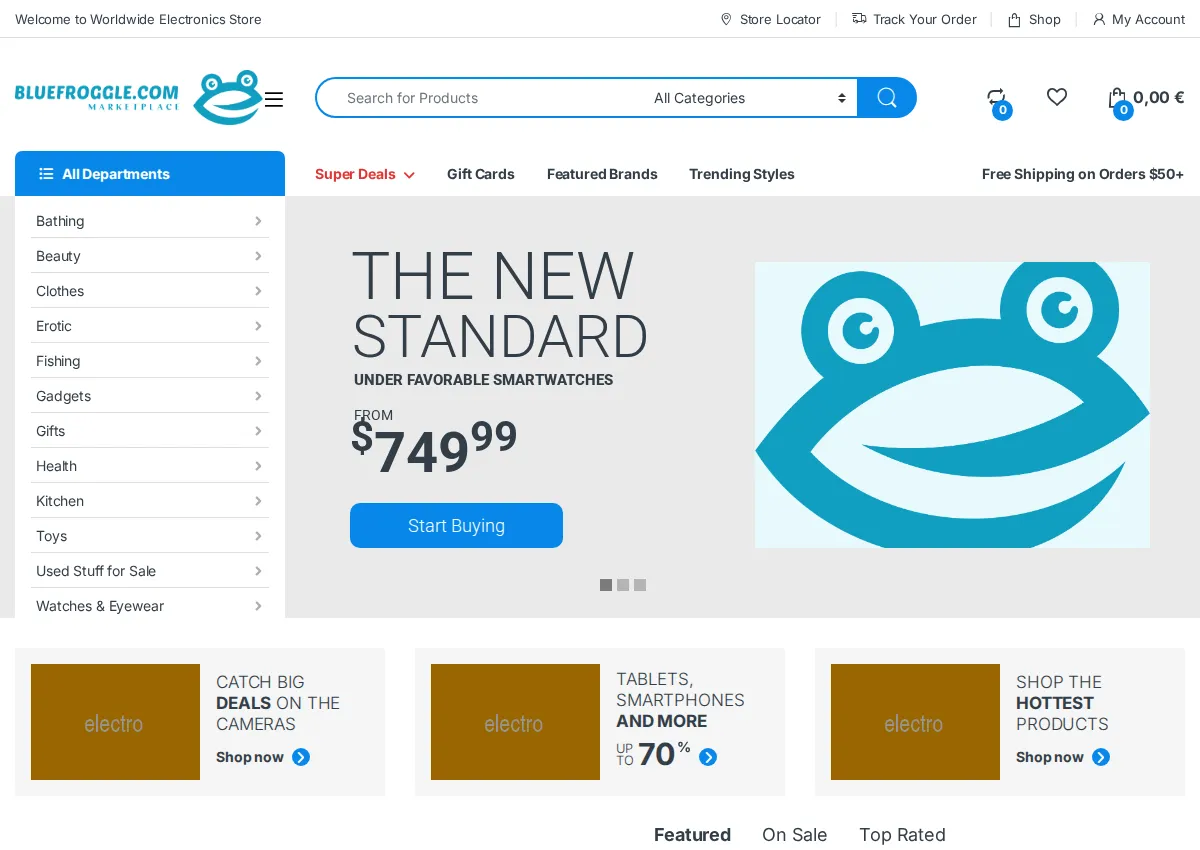 Store homepage