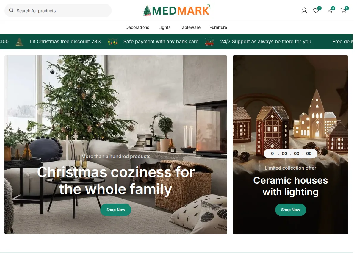 Store homepage