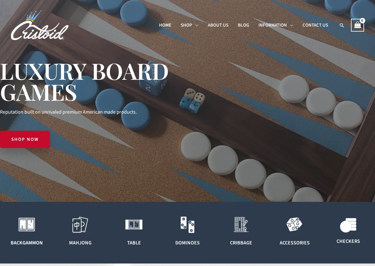 Store homepage