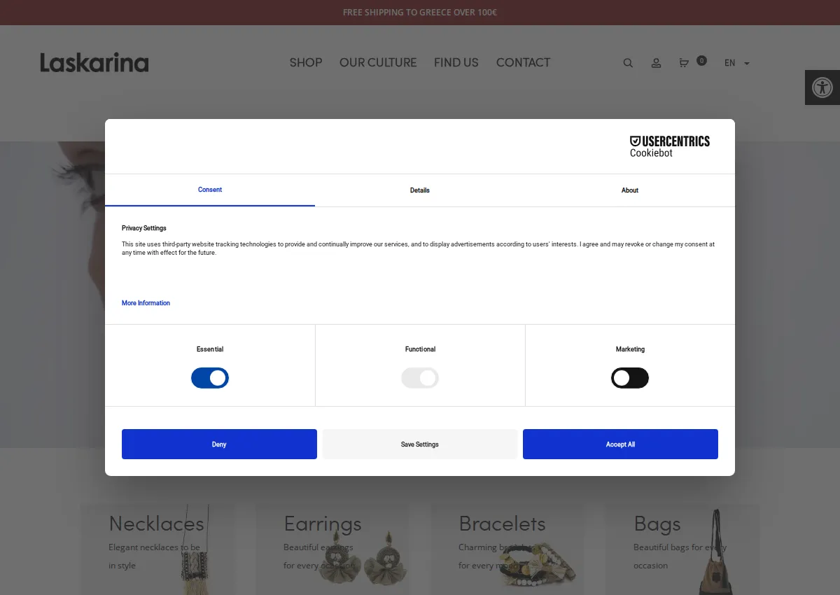 Store homepage