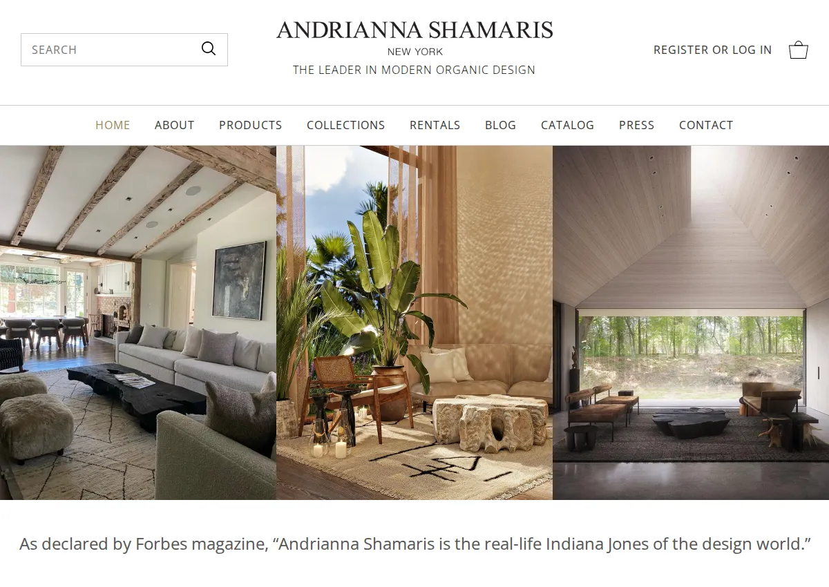 Store homepage