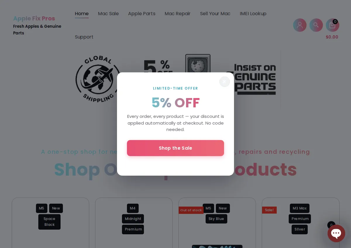 Store homepage