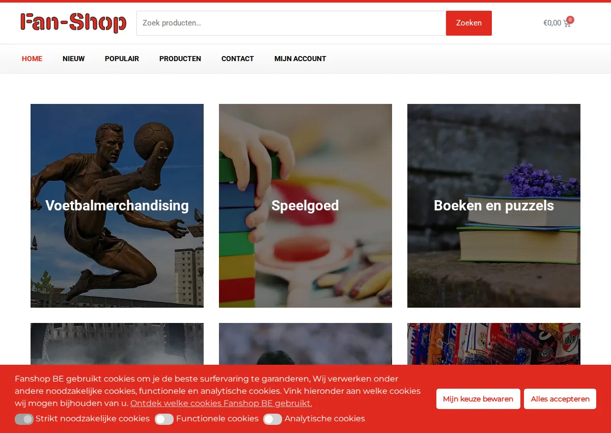 Store homepage