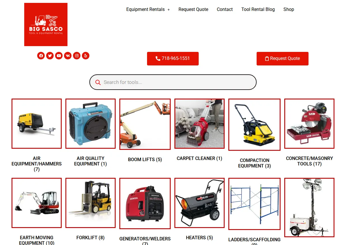 Store homepage