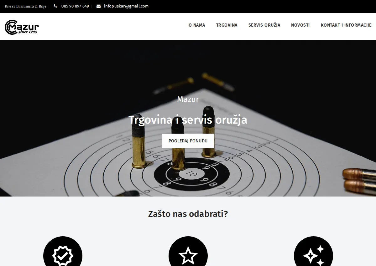 Store homepage