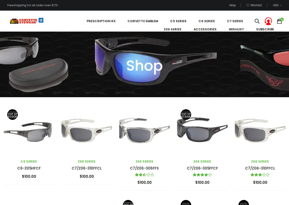 Store homepage