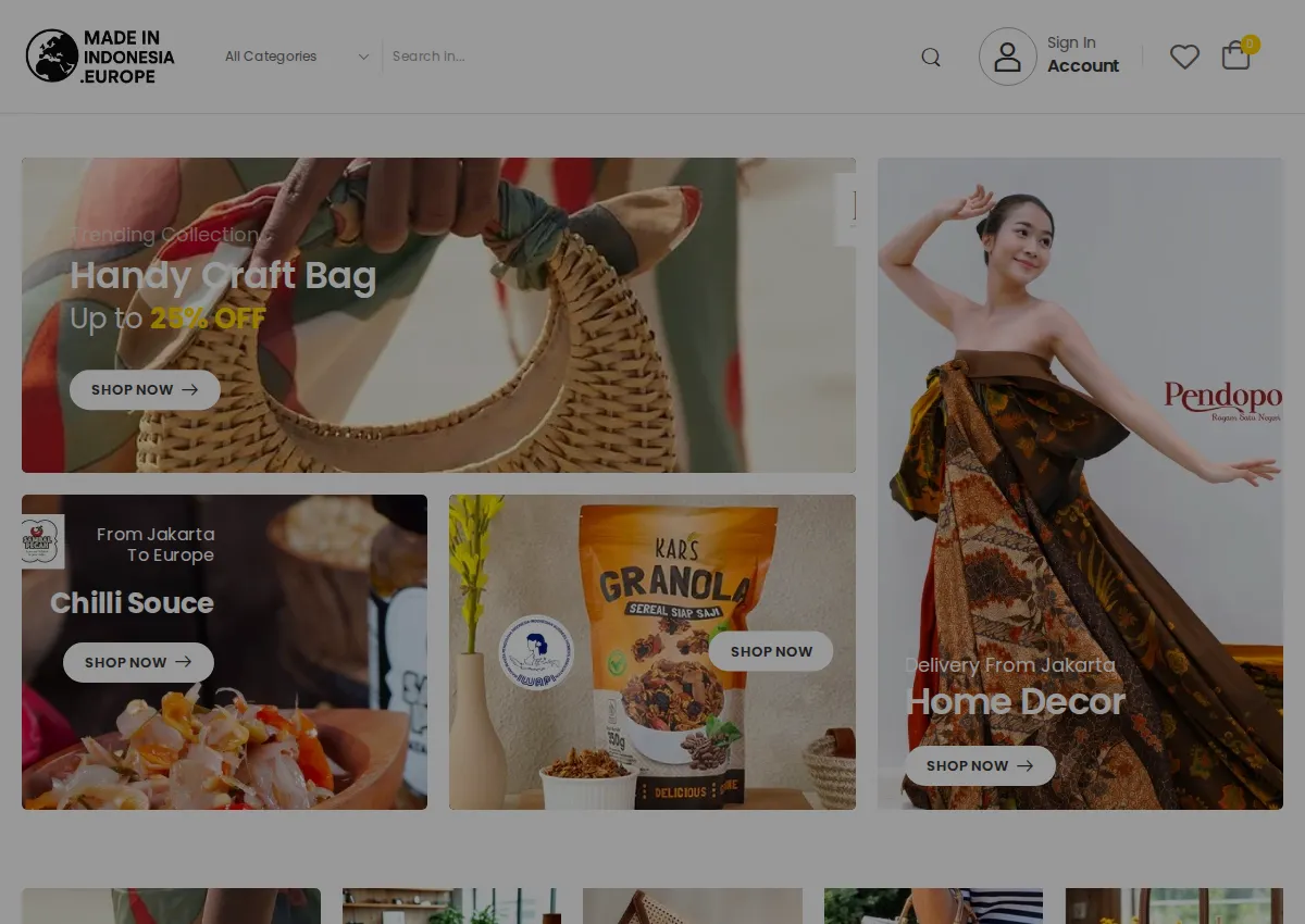 Store homepage