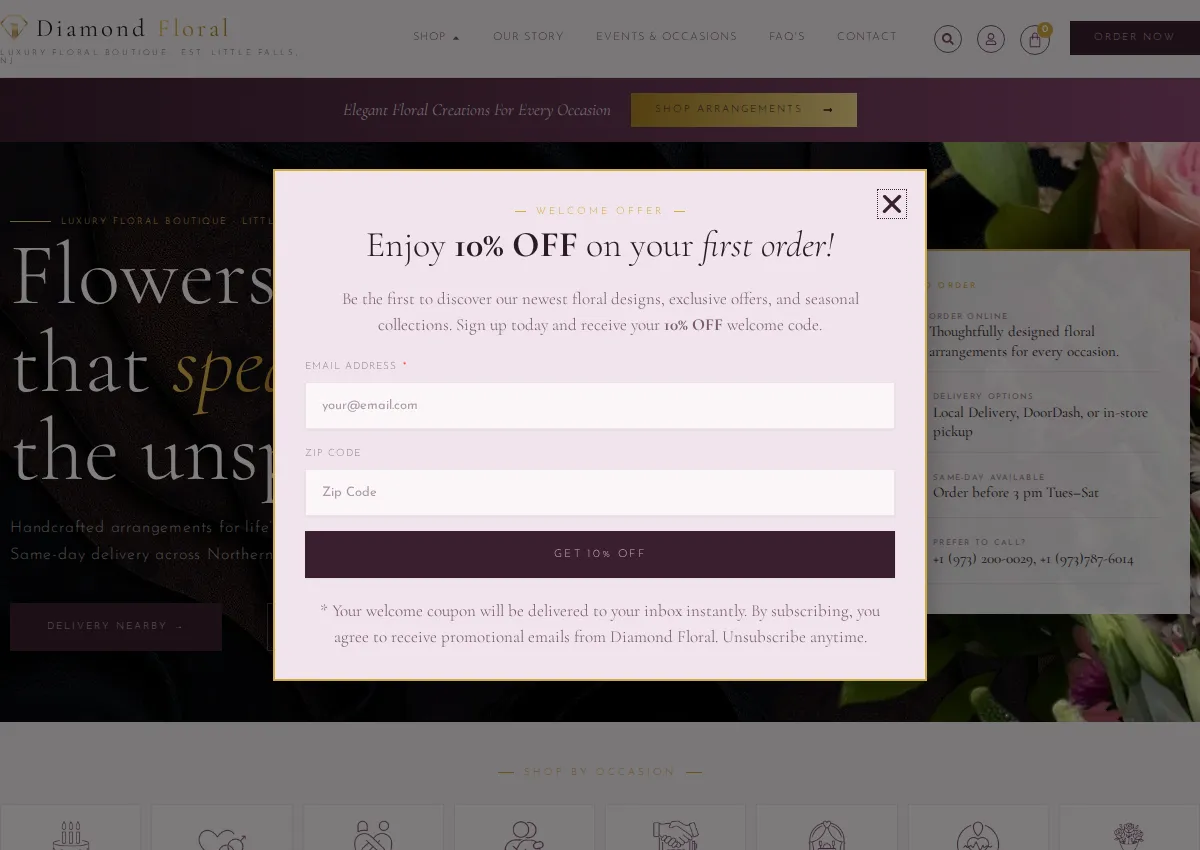 Store homepage